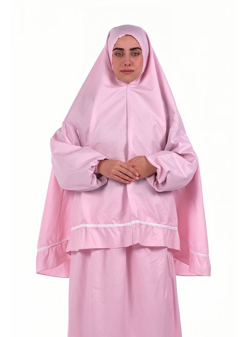 AL BENT AL SHARQIEH Two pieces islamic prayer robe dress set with sleeve - Image 2